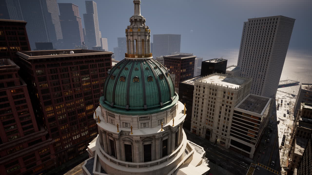 뉴욕 시의 초고층 빌딩과 함께 맨해튼 도시 풍경