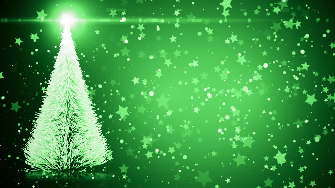 рождественская открытка: рождественская елка с легкими снежинками