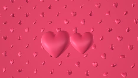 patrón romántico con corazones rosados garabateados. para el día de san valentín. invitación de boda tarjeta electrónica. renderización 3d animación en bucle 4k