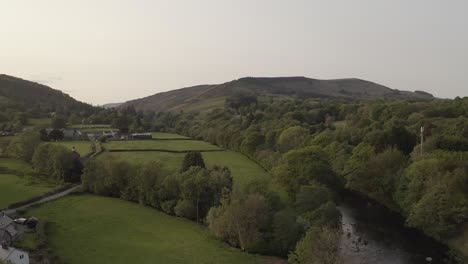 flight over river onto the hills