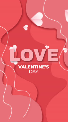 valentine's day graphic design with paper cut style