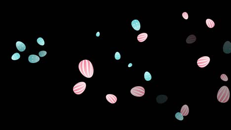 4k abstract loopable happy easter, black background