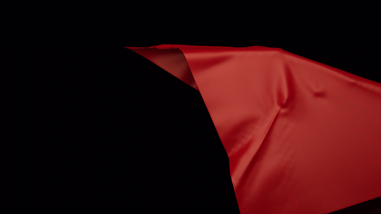 투명한 배경 4k의 새로운 제품 또는 서비스 빨간색 실크 천 공개