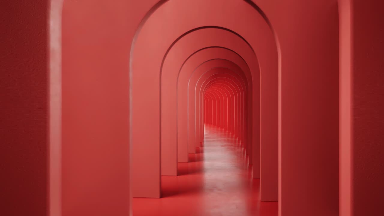 미니멀리즘, 파스텔 아치 복도 건축 복도.