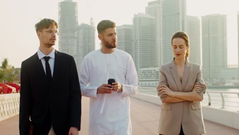 business professionals walking in dubai