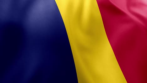 realistic waving flag of chad, blue, yellow, red vertical stripes. central african nation symbol, n'djamena, patriotism, chad
