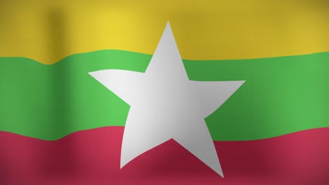 animation of waving flag of myanmar