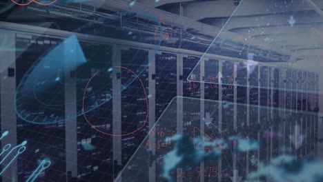 Animation-Des-Scannens-Und-Der-Datenverarbeitung-Von-Zielfernrohren-über-Computerserver