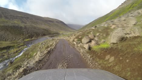 car onboard footage on icelandic highlands