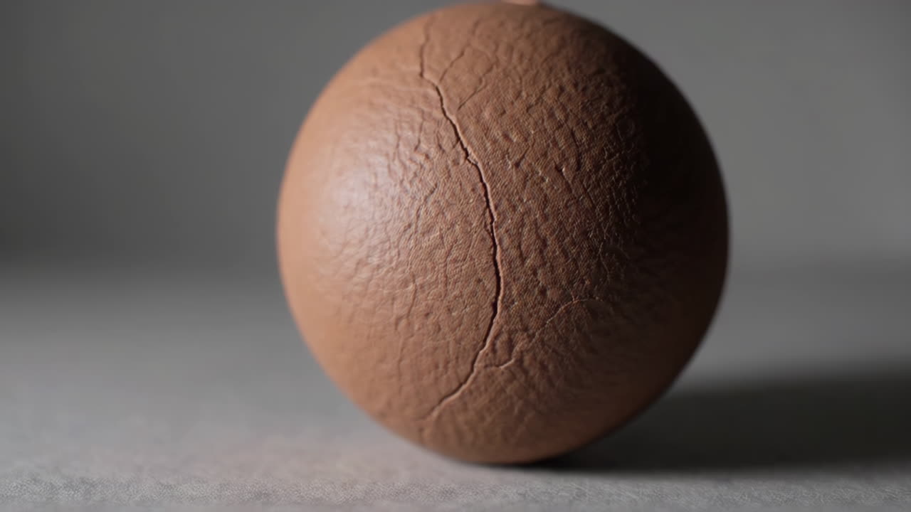 Close-up of a brown, cracked egg