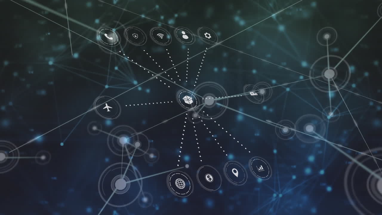 Animation of network of connections with icons