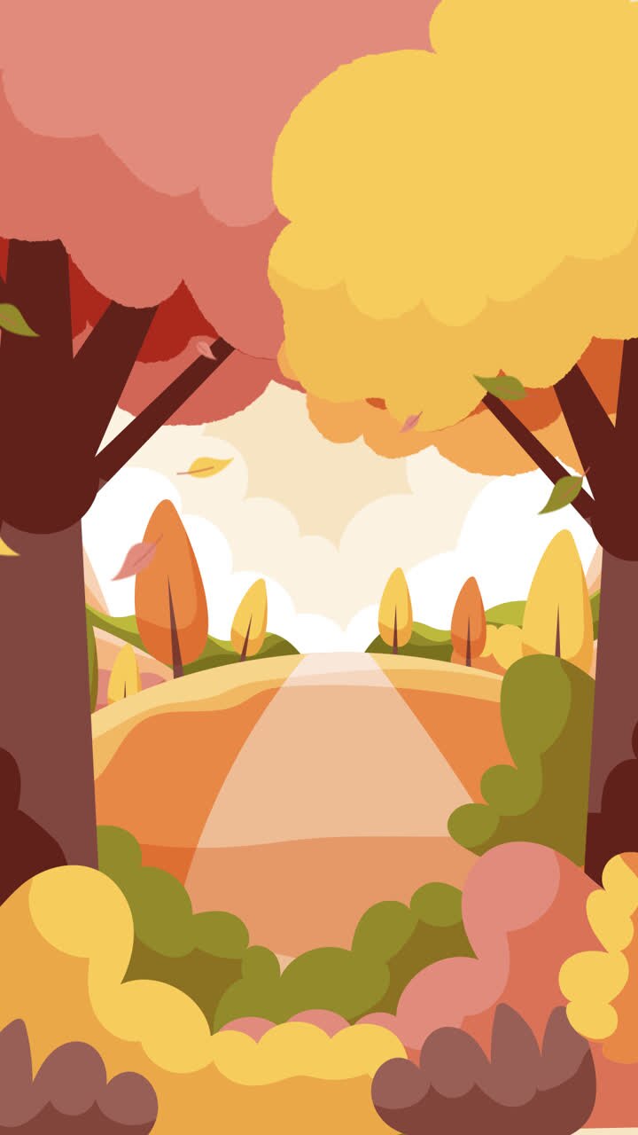 An animation of Flat autumn background