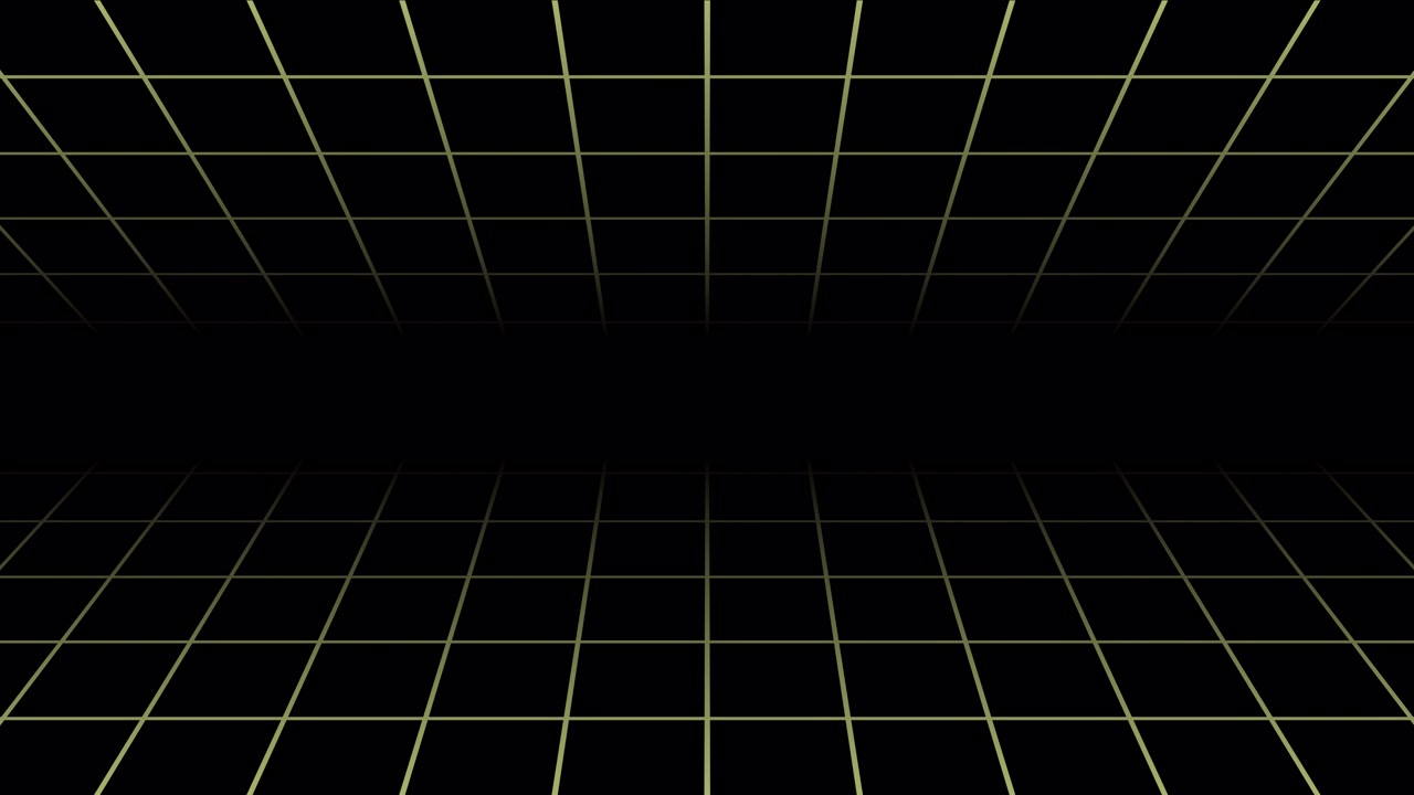Retro 80s Style Perspective Grid Moving Through Digital Space