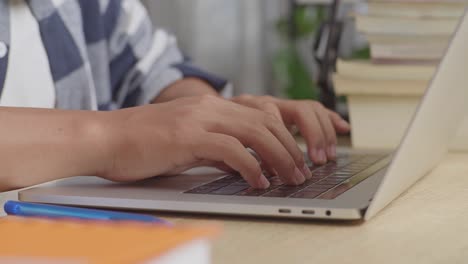 student working on laptop