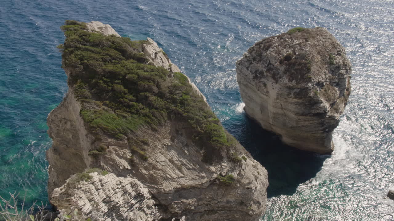 Bonifacio Corsica coastline Cliffside Mediterranean Sea Coastal Landscape limestone