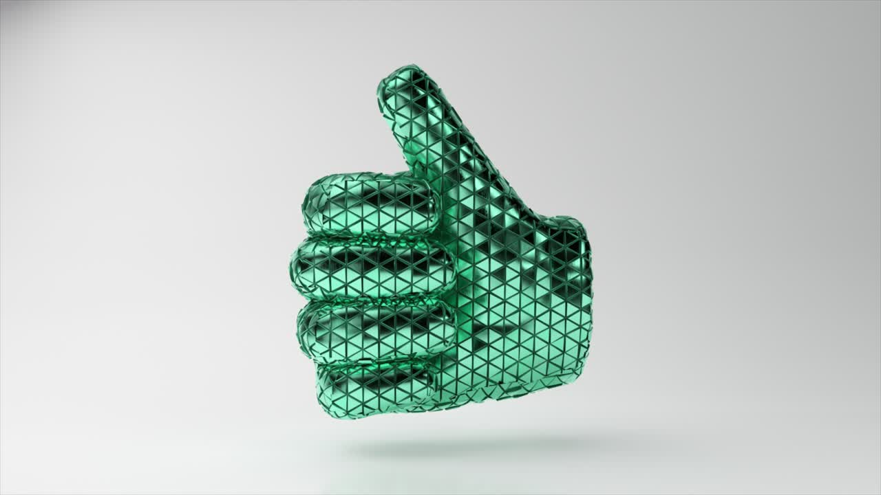 icono de pulgares hacia arriba en 3d