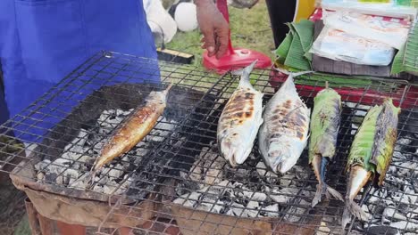 grilled fish at a street market