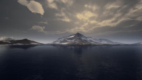 mountains covered with ice in antarctic landscape