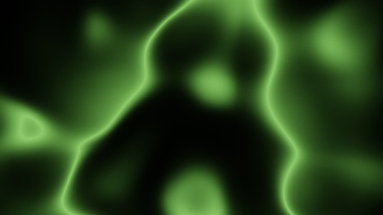 nube verde mística oscura que fluye en el espacio negro