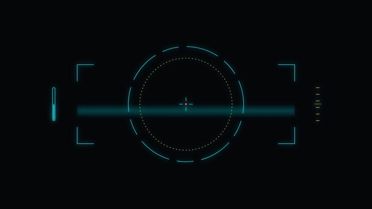 Interfaccia HUD Digitale con Reticolo di Scansione ed Elementi di Dati