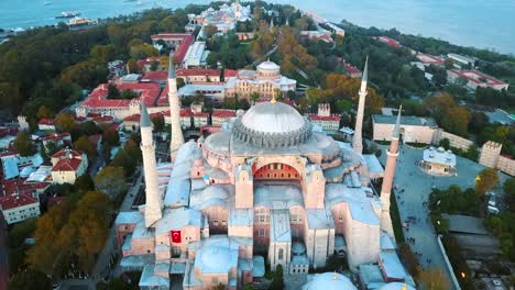 sehzade mosque from sky golden horn istanbul