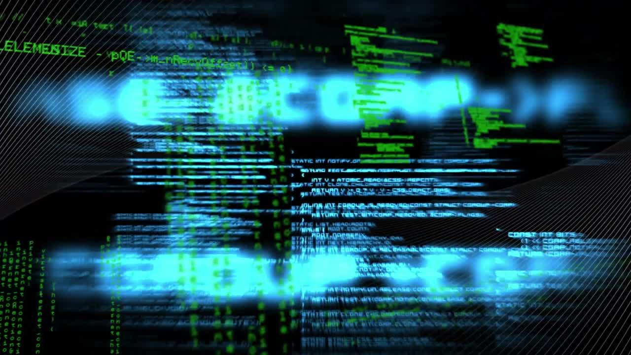 animación de números y procesamiento de datos sobre líneas.