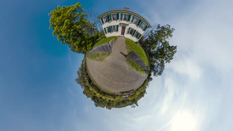 tiny planet version of the issac and elizabeth hale reconstructed early 1800s home