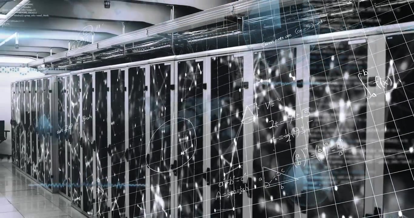 Animation of mathematical equations and data processing over computer servers