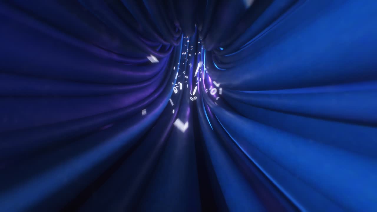 Digital Tunnel with Glowing Data