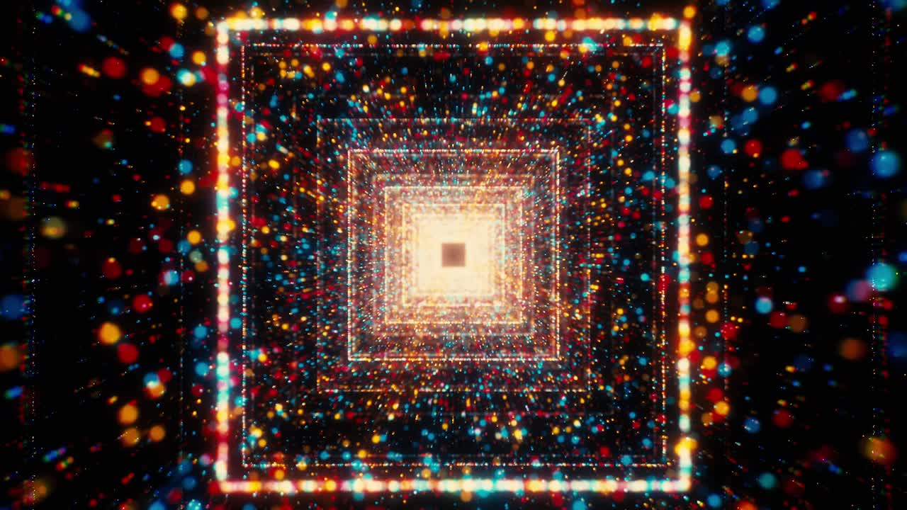 túnel 3d abstracto con luces brillantes