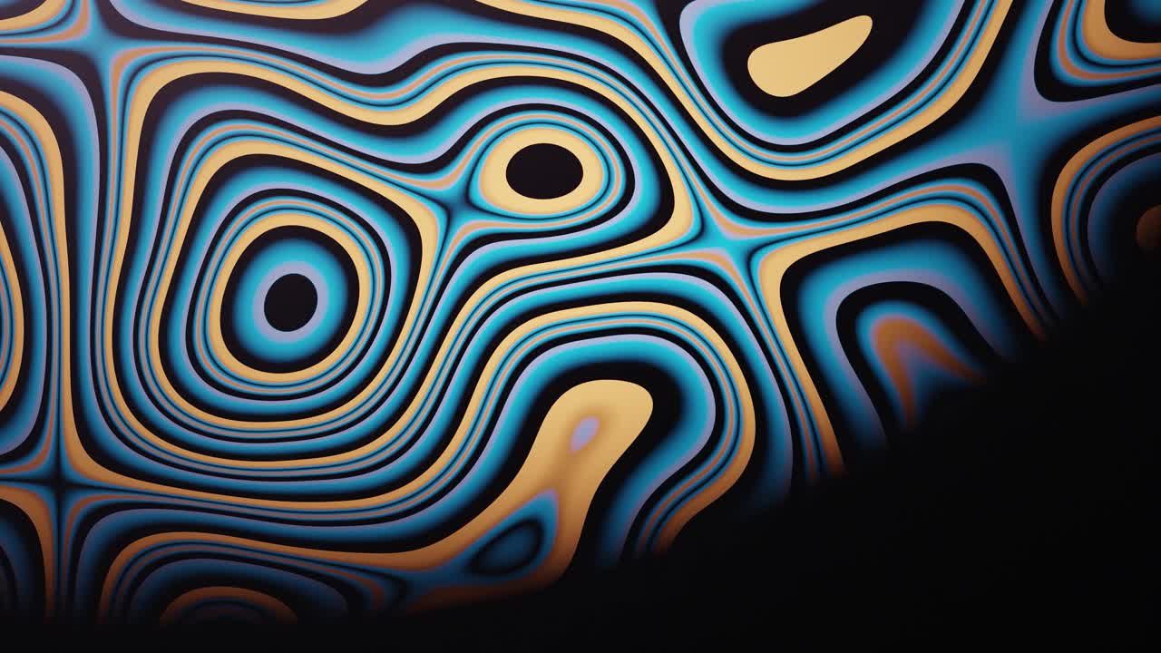 Blue and beige color wavy psychedelic abstract optical illusion looping background