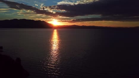 drone flight over lake tahoe