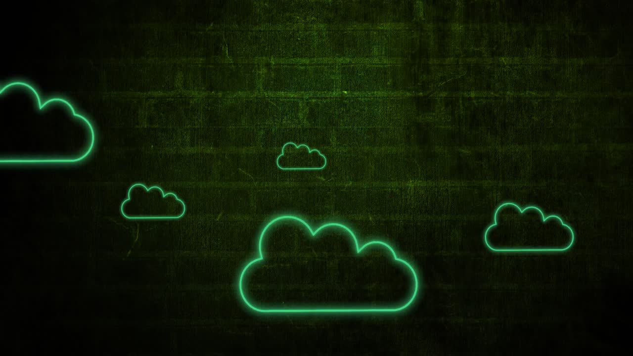 Animation of clouds on brick background