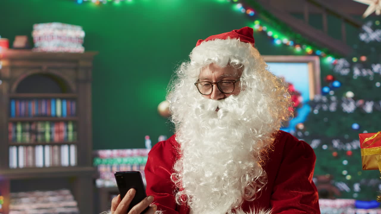 Santa using phone