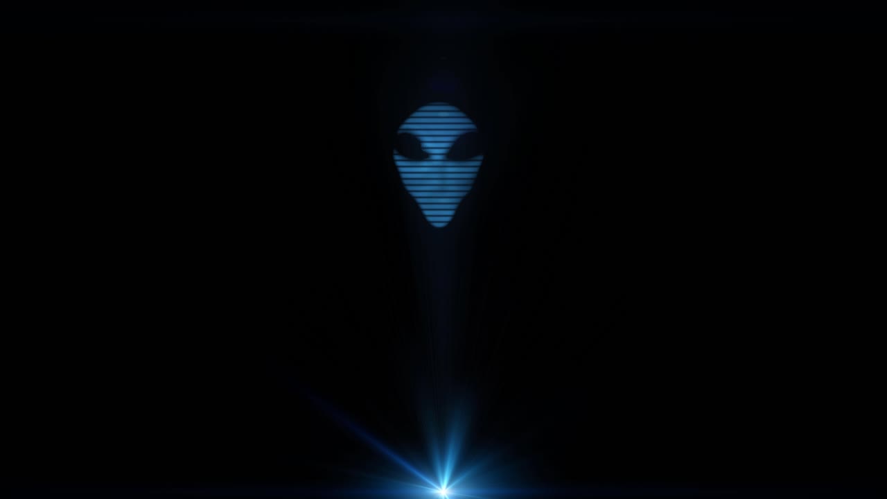 Alien grey hologram head face creepy extraterrestrial gray ufo 4k