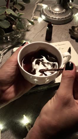 warm tea and cozy nighttime ritual