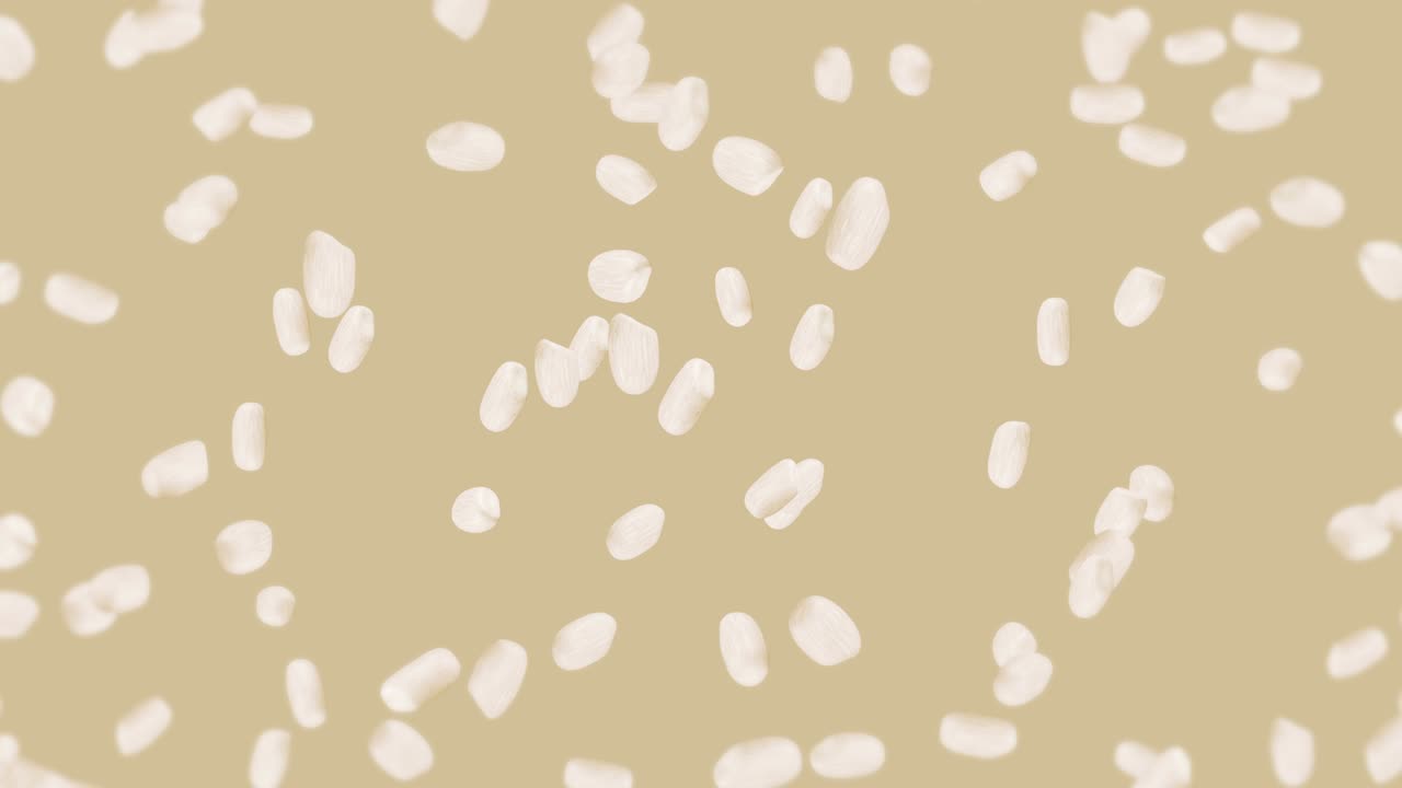 갈색 배경에 많은 을 날려. . 은. 채식주의자. 건강한 음식.  회전의 3d 루프 애니메이션.