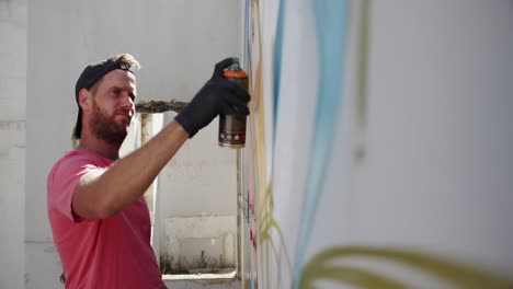 graffiti artist painting with aerosol spray 4k