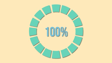 circular progress animation with percentage increments on a yellow background, transitioning smoothly from 16% to 100%