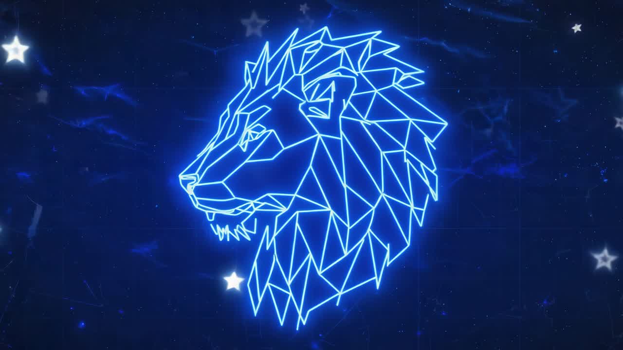 Neon-Löwe Tierkreis-Sternbild