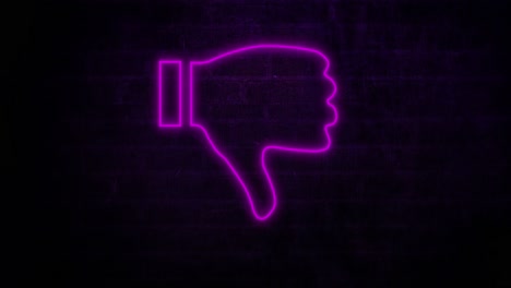 Thumbs-down-neon-sign-on-brick-wall-4k