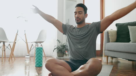 man, meditation and yoga with mindfulness and zen