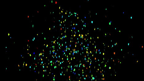animación de confeti multicolor que cae sobre un fondo negro