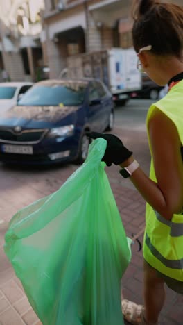 street cleaner collecting garbage