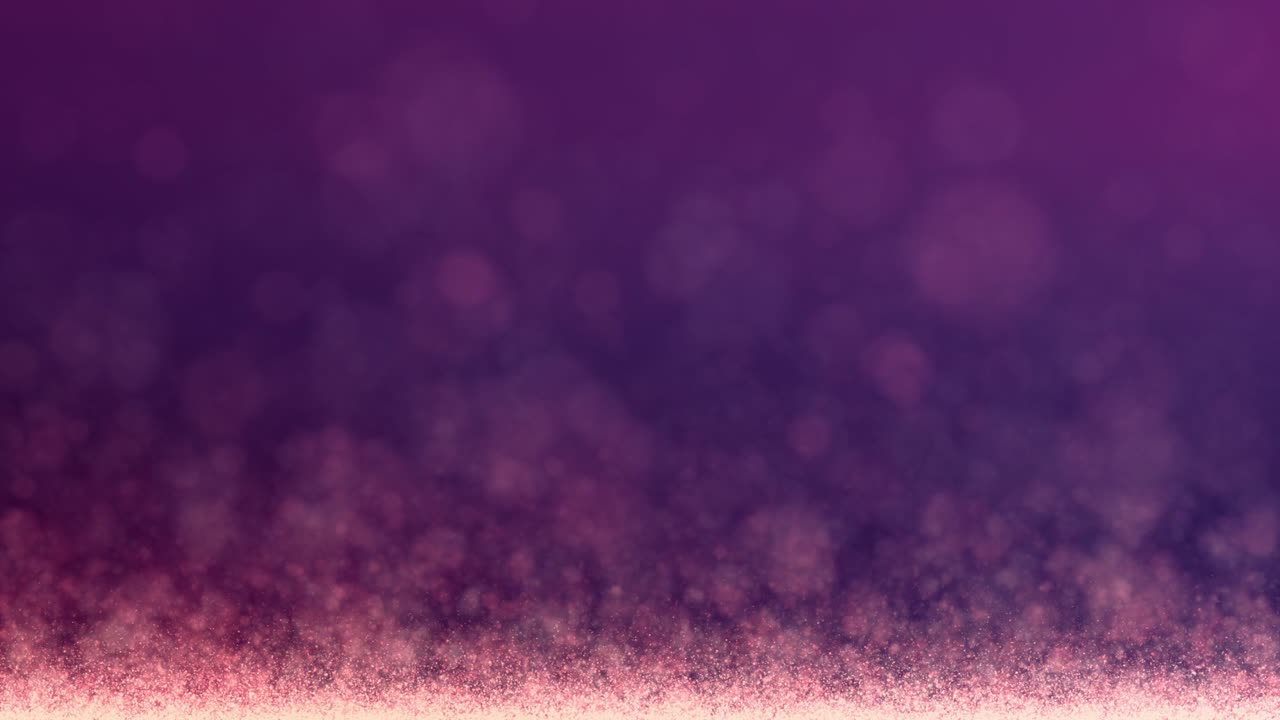 abstracto cuadro completo partículas rosadas rosadas que se elevan en el bucle de fondo de gradiente púrpura