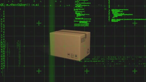 Animation-of-data-processing-over-stack-of-cardboard-box