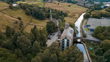 aerial footage of todmorden a small market town with a big industrial history-6