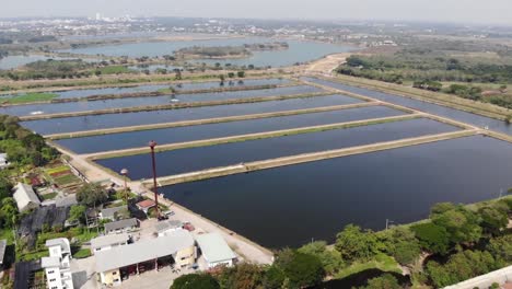 aerial view of sewage ponds in thailand