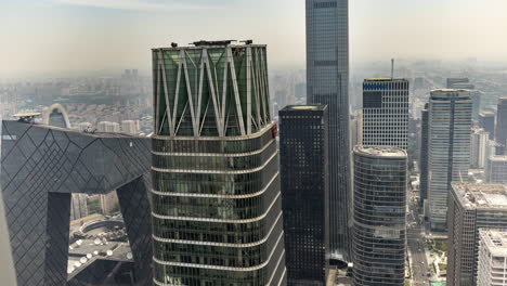 timelapse of the beijing city skyline from a high vantage point