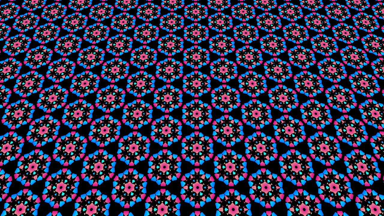 위로 기울어지고 움직이는 기하학적 형상을 가진 그래픽 비디오 패턴.